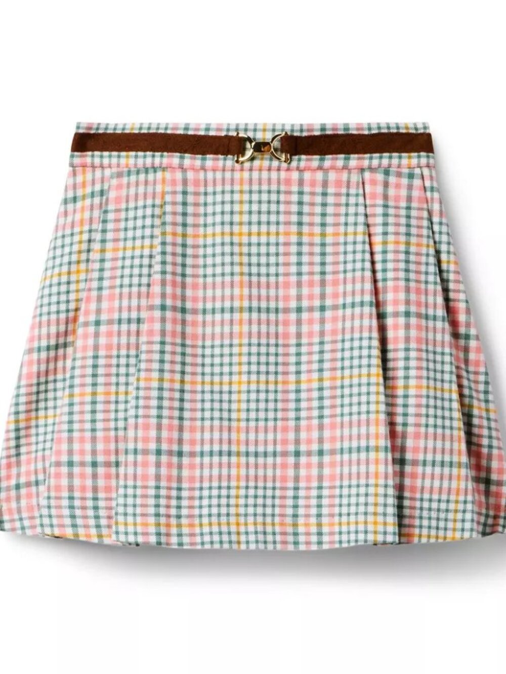 Janie and Jack Plaid Pleated Skirt in Jet Ivory Plaid Size 10